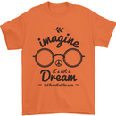 Imagine Its Not a Dream World Peace Hippy Mens T-Shirt Cotton Gildan Orange