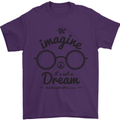 Imagine Its Not a Dream World Peace Hippy Mens T-Shirt Cotton Gildan Purple