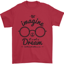 Imagine Its Not a Dream World Peace Hippy Mens T-Shirt Cotton Gildan Red