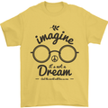 Imagine Its Not a Dream World Peace Hippy Mens T-Shirt Cotton Gildan Yellow