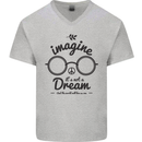 Imagine Its Not a Dream World Peace Hippy Mens V-Neck Cotton T-Shirt Charcoal