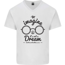 Imagine Its Not a Dream World Peace Hippy Mens V-Neck Cotton T-Shirt White