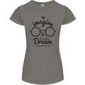 Imagine Its Not a Dream World Peace Hippy Womens Petite Cut T-Shirt Charcoal