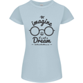 Imagine Its Not a Dream World Peace Hippy Womens Petite Cut T-Shirt Light Blue