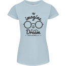 Imagine Its Not a Dream World Peace Hippy Womens Petite Cut T-Shirt Light Blue