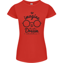 Imagine Its Not a Dream World Peace Hippy Womens Petite Cut T-Shirt Red
