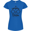 Imagine Its Not a Dream World Peace Hippy Womens Petite Cut T-Shirt Royal Blue