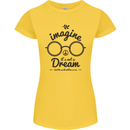 Imagine Its Not a Dream World Peace Hippy Womens Petite Cut T-Shirt Yellow