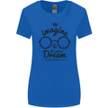 Imagine Its Not a Dream World Peace Hippy Womens Wider Cut T-Shirt Royal Blue