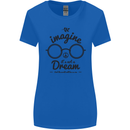 Imagine Its Not a Dream World Peace Hippy Womens Wider Cut T-Shirt Royal Blue