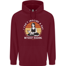 Imagine a Day Without Reading Bookworm Childrens Kids Hoodie Maroon