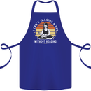 Imagine a Day Without Reading Bookworm Cotton Apron 100% Organic Royal Blue