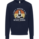 Imagine a Day Without Reading Bookworm Kids Sweatshirt Jumper Navy Blue