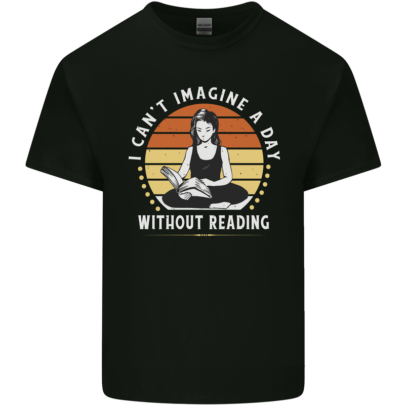 Imagine a Day Without Reading Bookworm Kids T-Shirt Childrens Black