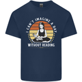 Imagine a Day Without Reading Bookworm Kids T-Shirt Childrens Navy Blue