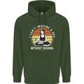 Imagine a Day Without Reading Bookworm Mens 80% Cotton Hoodie Forest Green