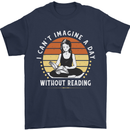 Imagine a Day Without Reading Bookworm Mens T-Shirt 100% Cotton Navy Blue
