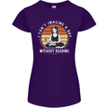 Imagine a Day Without Reading Bookworm Womens Petite Cut T-Shirt Purple