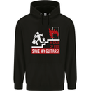 In Case of Emergency Save My Guitars Childrens Kids Hoodie Black