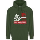 In Case of Emergency Save My Guitars Childrens Kids Hoodie Forest Green