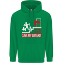 In Case of Emergency Save My Guitars Childrens Kids Hoodie Irish Green