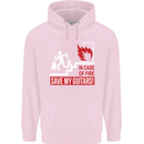 In Case of Emergency Save My Guitars Childrens Kids Hoodie Light Pink