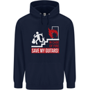 In Case of Emergency Save My Guitars Childrens Kids Hoodie Navy Blue
