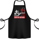 In Case of Emergency Save My Guitars Cotton Apron 100% Organic Black