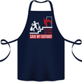 In Case of Emergency Save My Guitars Cotton Apron 100% Organic Navy Blue