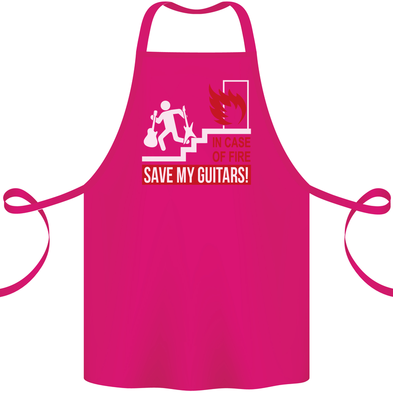 In Case of Emergency Save My Guitars Cotton Apron 100% Organic Pink