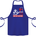 In Case of Emergency Save My Guitars Cotton Apron 100% Organic Royal Blue