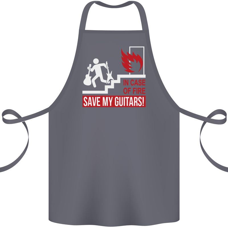 In Case of Emergency Save My Guitars Cotton Apron 100% Organic Steel