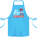 In Case of Emergency Save My Guitars Cotton Apron 100% Organic Turquoise