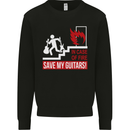 In Case of Emergency Save My Guitars Kids Sweatshirt Jumper Black