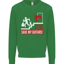 In Case of Emergency Save My Guitars Kids Sweatshirt Jumper Irish Green