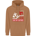In Case of Emergency Save My Guitars Mens 80% Cotton Hoodie Caramel Latte