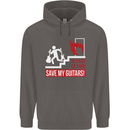 In Case of Emergency Save My Guitars Mens 80% Cotton Hoodie Charcoal
