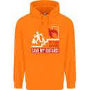 In Case of Emergency Save My Guitars Mens 80% Cotton Hoodie Orange