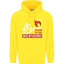 In Case of Emergency Save My Guitars Mens 80% Cotton Hoodie Yellow