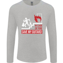 In Case of Emergency Save My Guitars Mens Long Sleeve T-Shirt Sports Grey