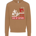 In Case of Emergency Save My Guitars Mens Sweatshirt Jumper Caramel Latte