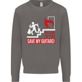 In Case of Emergency Save My Guitars Mens Sweatshirt Jumper Charcoal