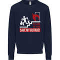 In Case of Emergency Save My Guitars Mens Sweatshirt Jumper Navy Blue