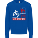 In Case of Emergency Save My Guitars Mens Sweatshirt Jumper Royal Blue