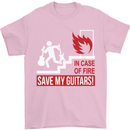 In Case of Emergency Save My Guitars Mens T-Shirt Cotton Gildan Light Pink