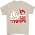 In Case of Emergency Save My Guitars Mens T-Shirt Cotton Gildan Sand