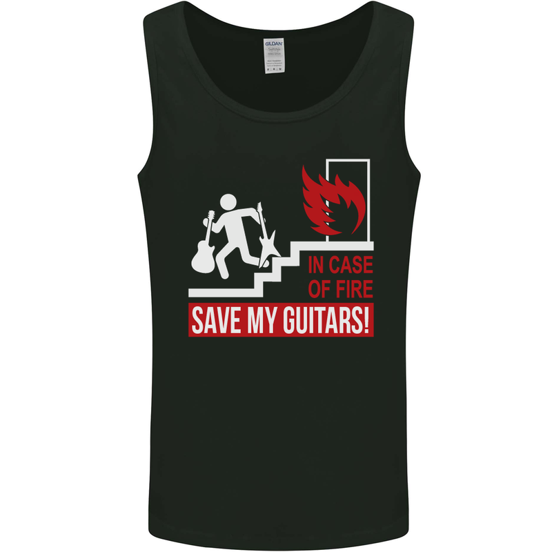 In Case of Emergency Save My Guitars Mens Vest Tank Top Black