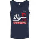 In Case of Emergency Save My Guitars Mens Vest Tank Top Navy Blue