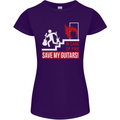 In Case of Emergency Save My Guitars Womens Petite Cut T-Shirt Purple