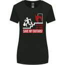 In Case of Emergency Save My Guitars Womens Wider Cut T-Shirt Black